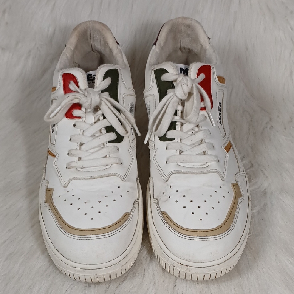 MoEa Gen1 All In White Sneakers with Multicolor Accents Men/Unisex Sz 45